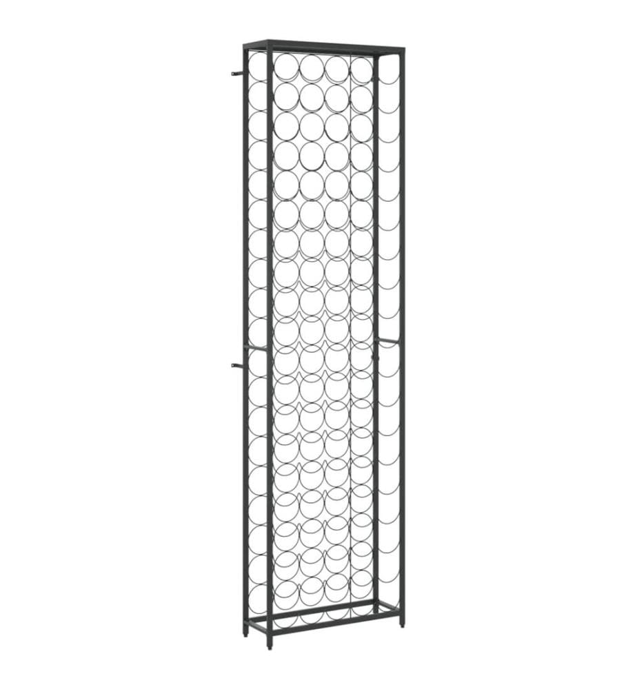 Weinregal für 95 Flaschen Schwarz 54x18x200 cm Schmiedeeisen