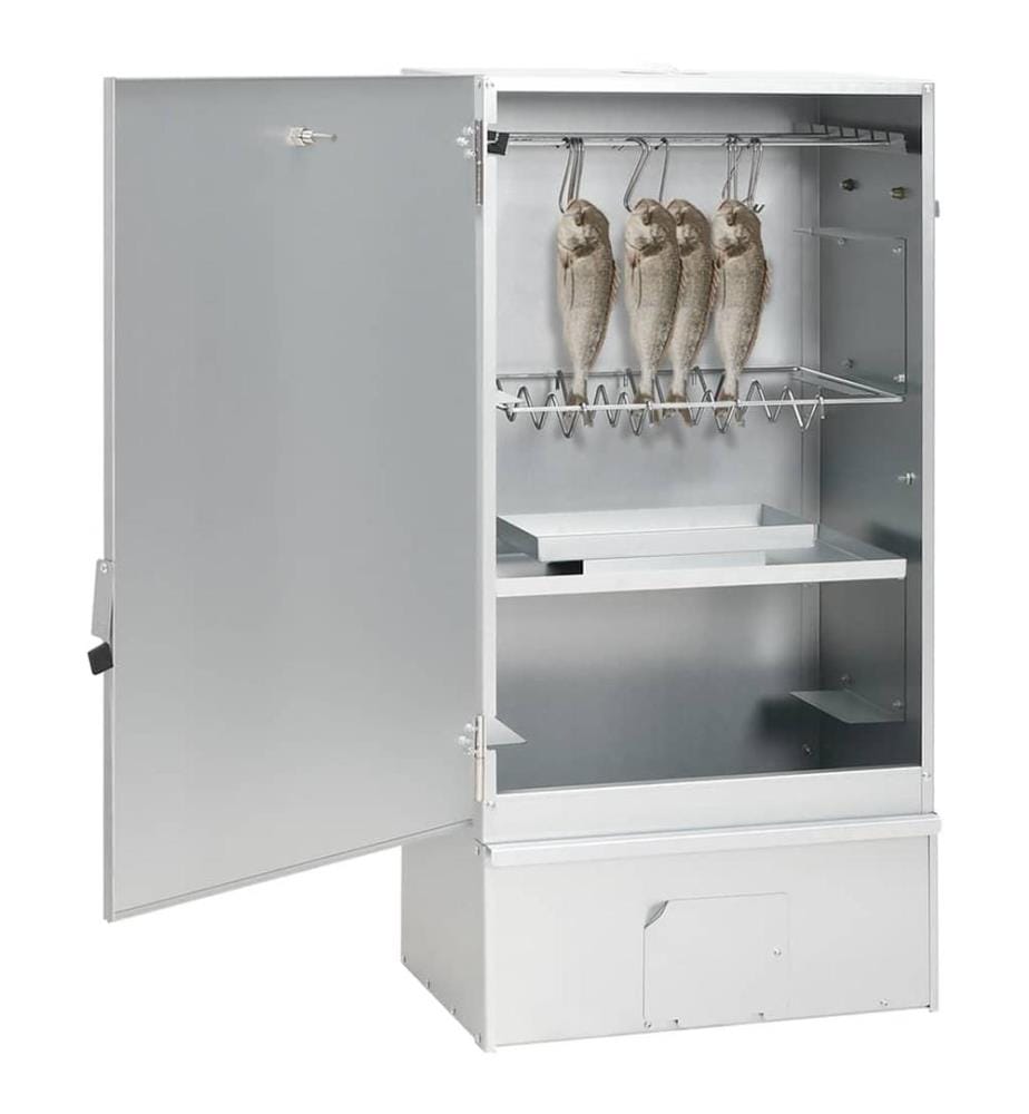 Fumoir à four à barbecue avec copeaux de bois 44,5x29x83 cm