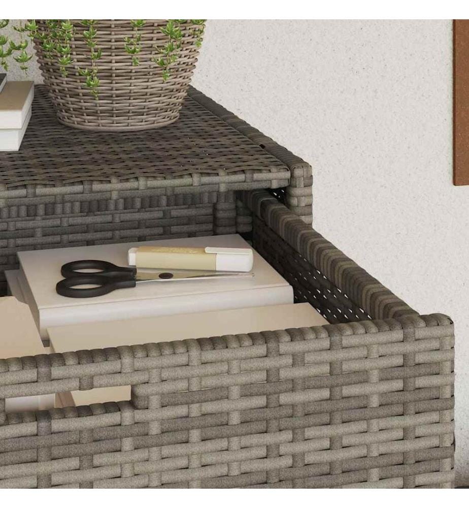Gartenschrank Grau 55x55x111 cm Poly Rattan