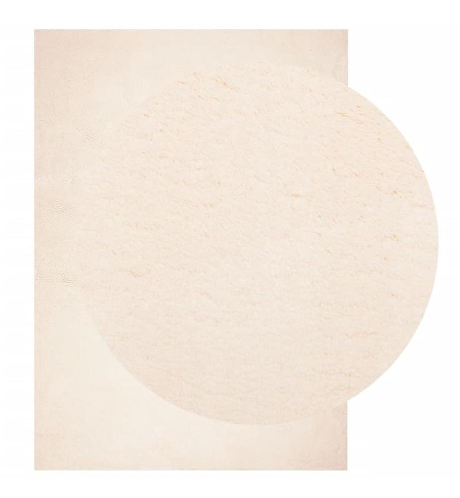 Teppich HUARTE Kurzflor Weich und Waschbar Beige 200x280 cm