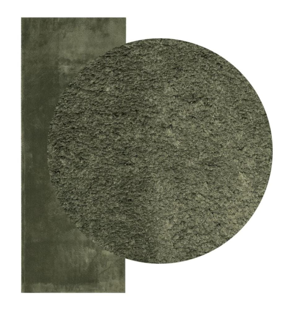 Teppich HUARTE Kurzflor Weich und Waschbar Waldgrün 80x200 cm