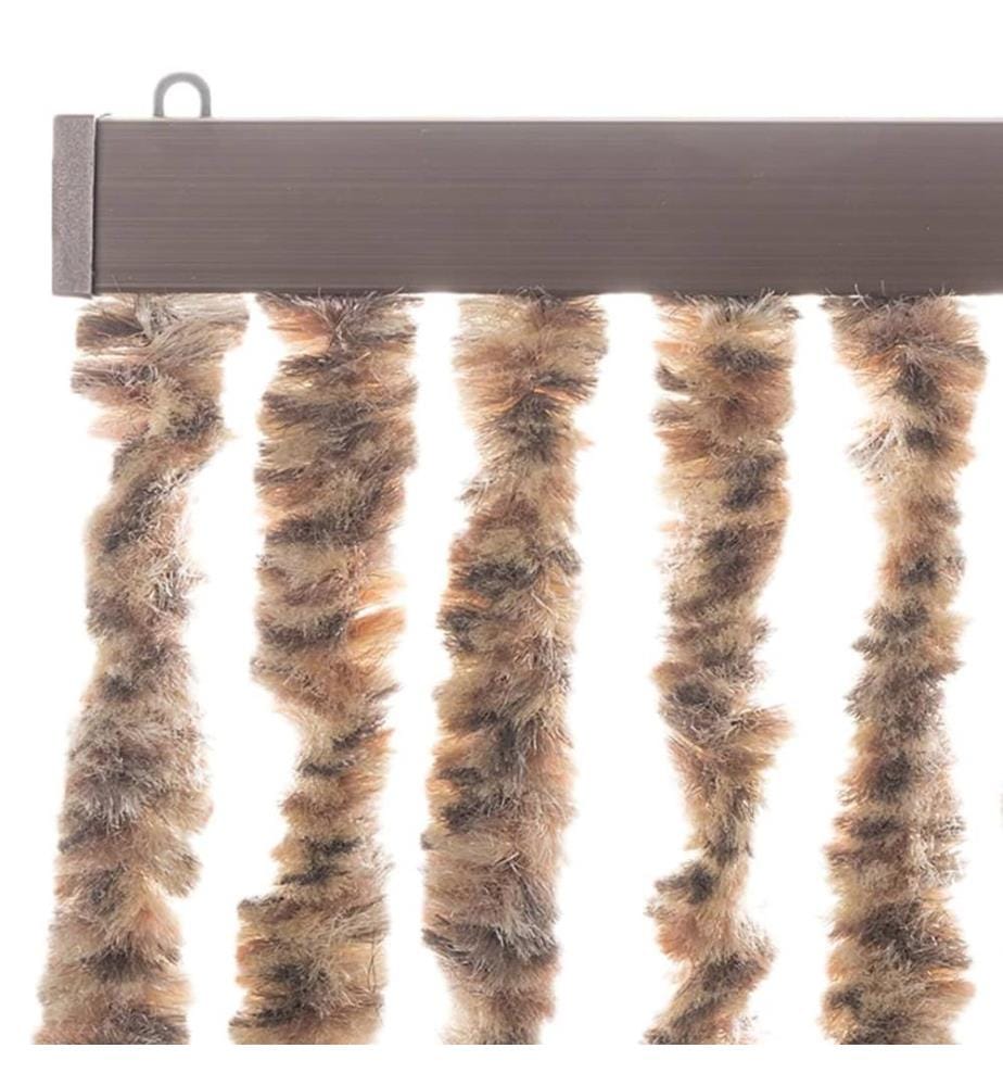 Fliegenvorhang Beige und Dunkelbraun 100x220 cm Chenille