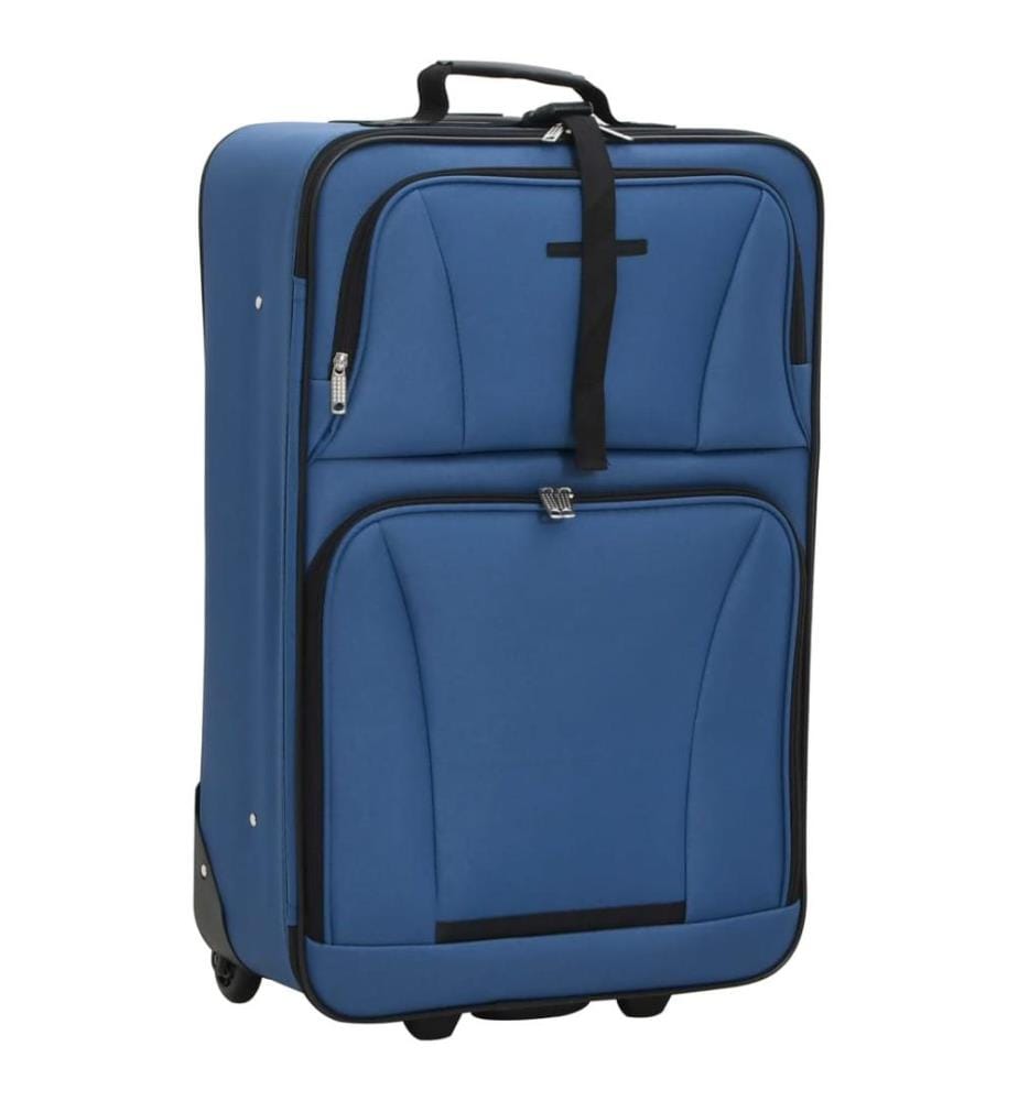 5-tlg. Reisekoffer-Set Blau Stoff