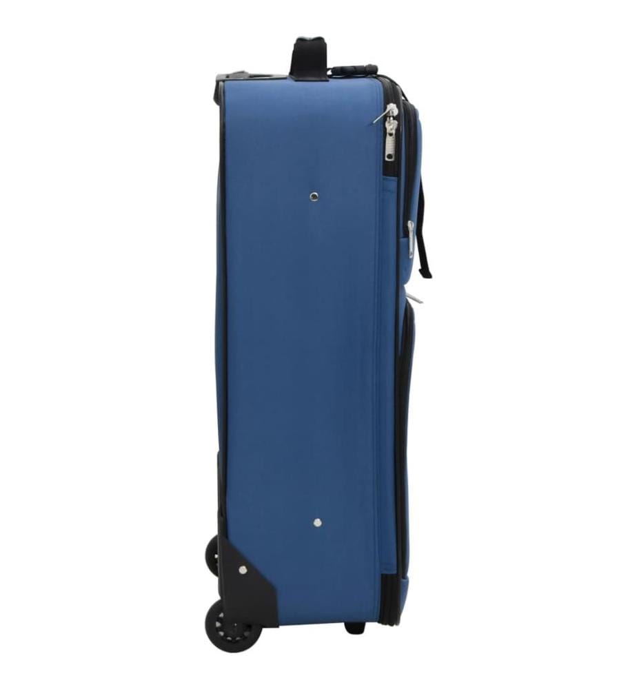 5-tlg. Reisekoffer-Set Blau Stoff