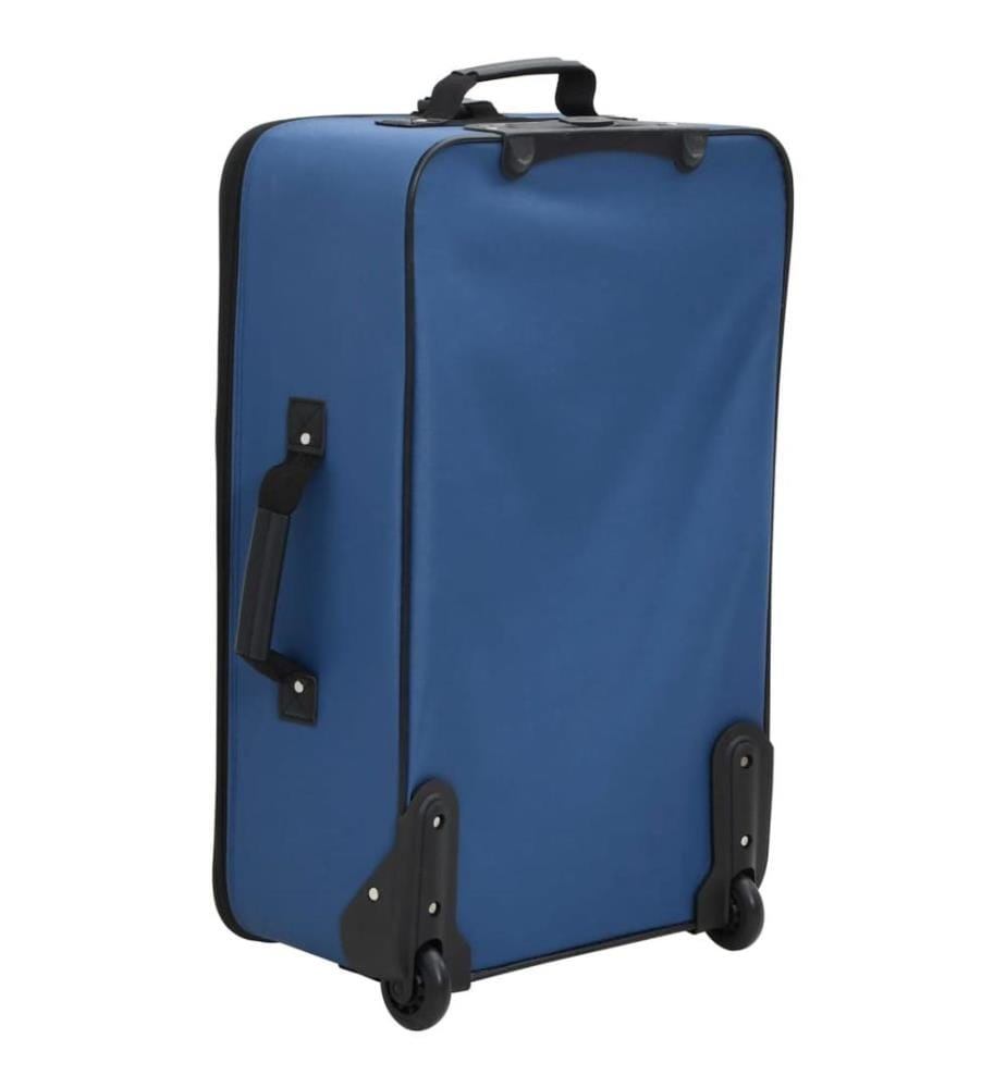 5-tlg. Reisekoffer-Set Blau Stoff