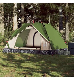 Tente de camping à dôme 3 personnes vert libération rapide