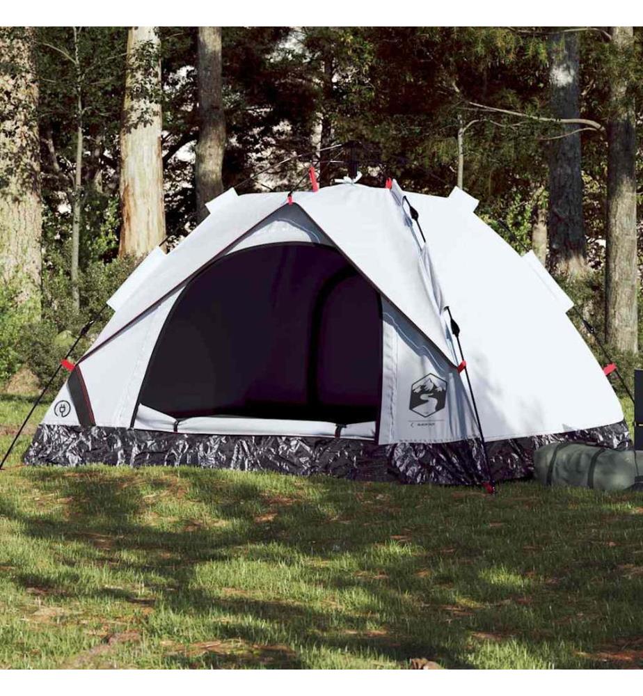 Kuppel-Campingzelt 3 Personen Weiss Verdunkelt Quick Release