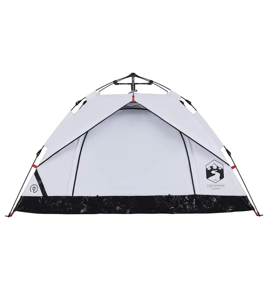Kuppel-Campingzelt 3 Personen Weiss Verdunkelt Quick Release