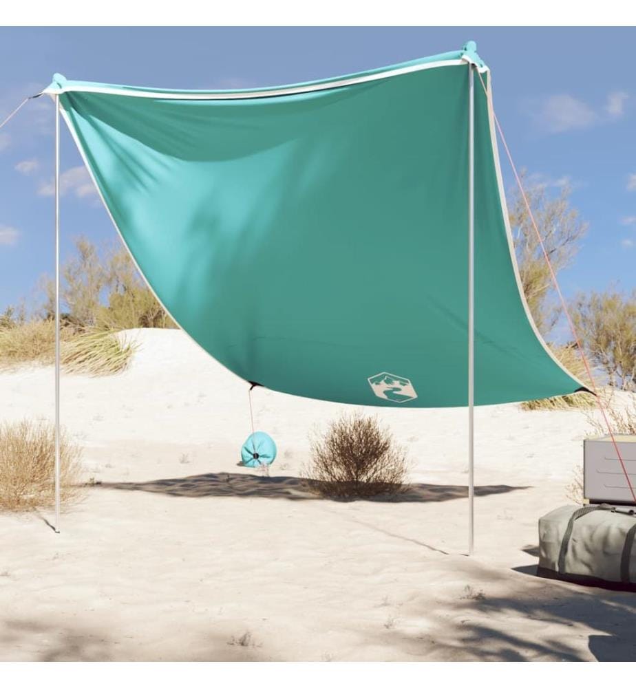 Strand-Schattenzelt mit Sandsäcken Grün 214x236 cm