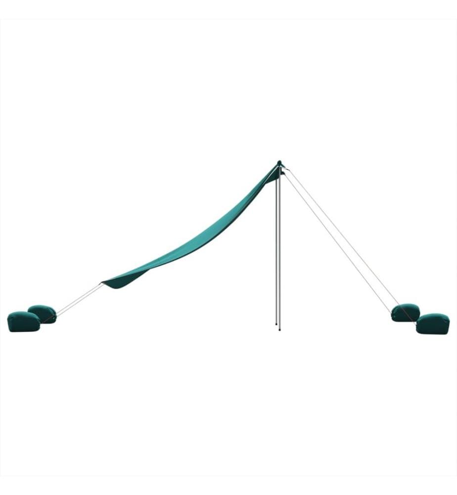 Strand-Schattenzelt mit Sandsäcken Grün 214x236 cm