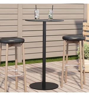 Table de jardin ronde noir Ø60x105 cm acier
