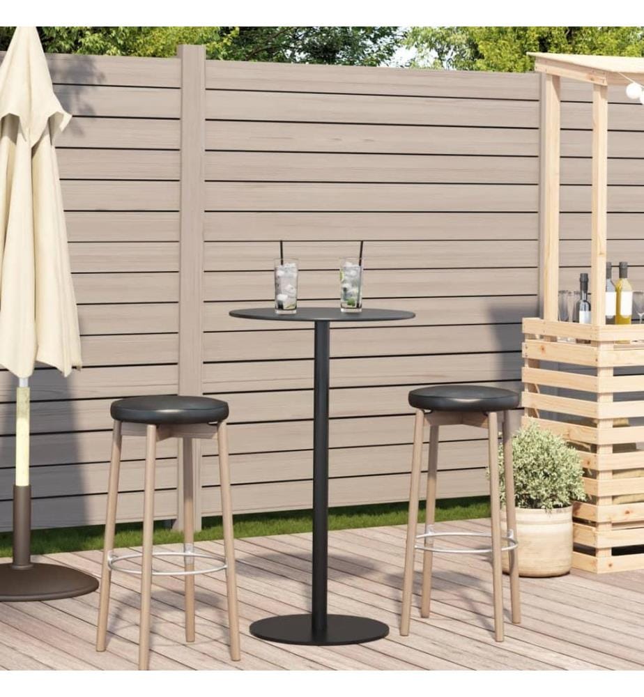 Table de jardin ronde noir Ø60x105 cm acier