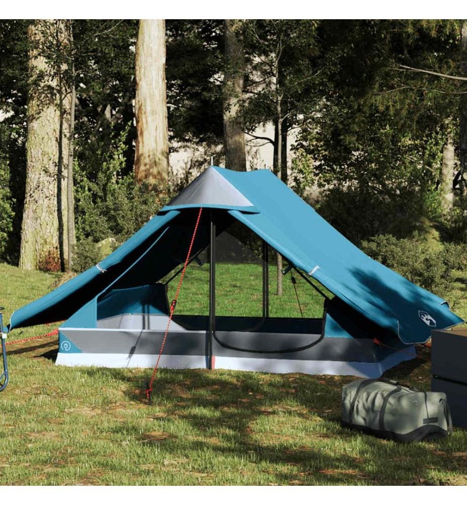 Campingzelt 2 Personen Blau Wasserdicht