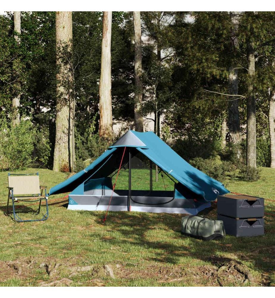 Campingzelt 2 Personen Blau Wasserdicht
