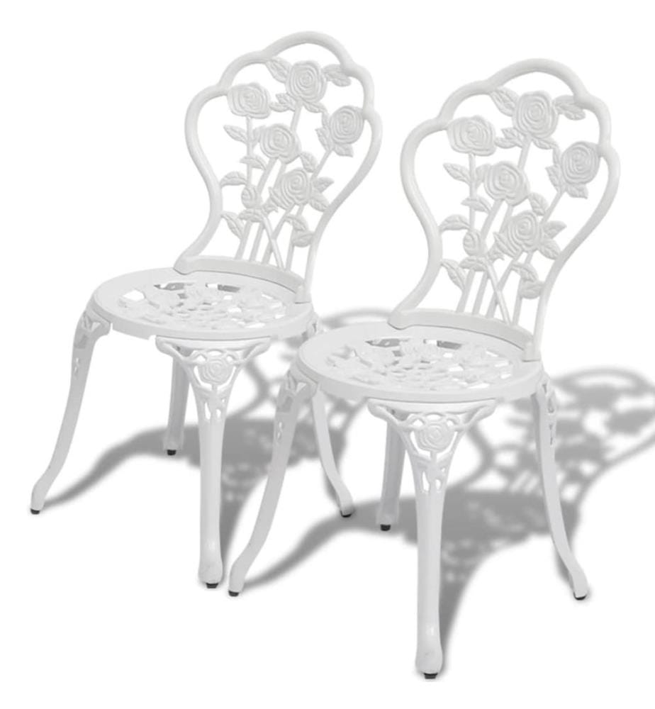 Ensemble de bistro 3 pcs Aluminium coulé Blanc