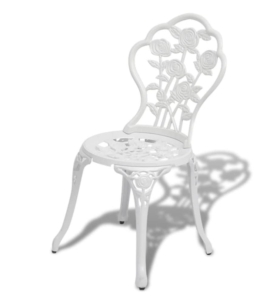 Ensemble de bistro 3 pcs Aluminium coulé Blanc