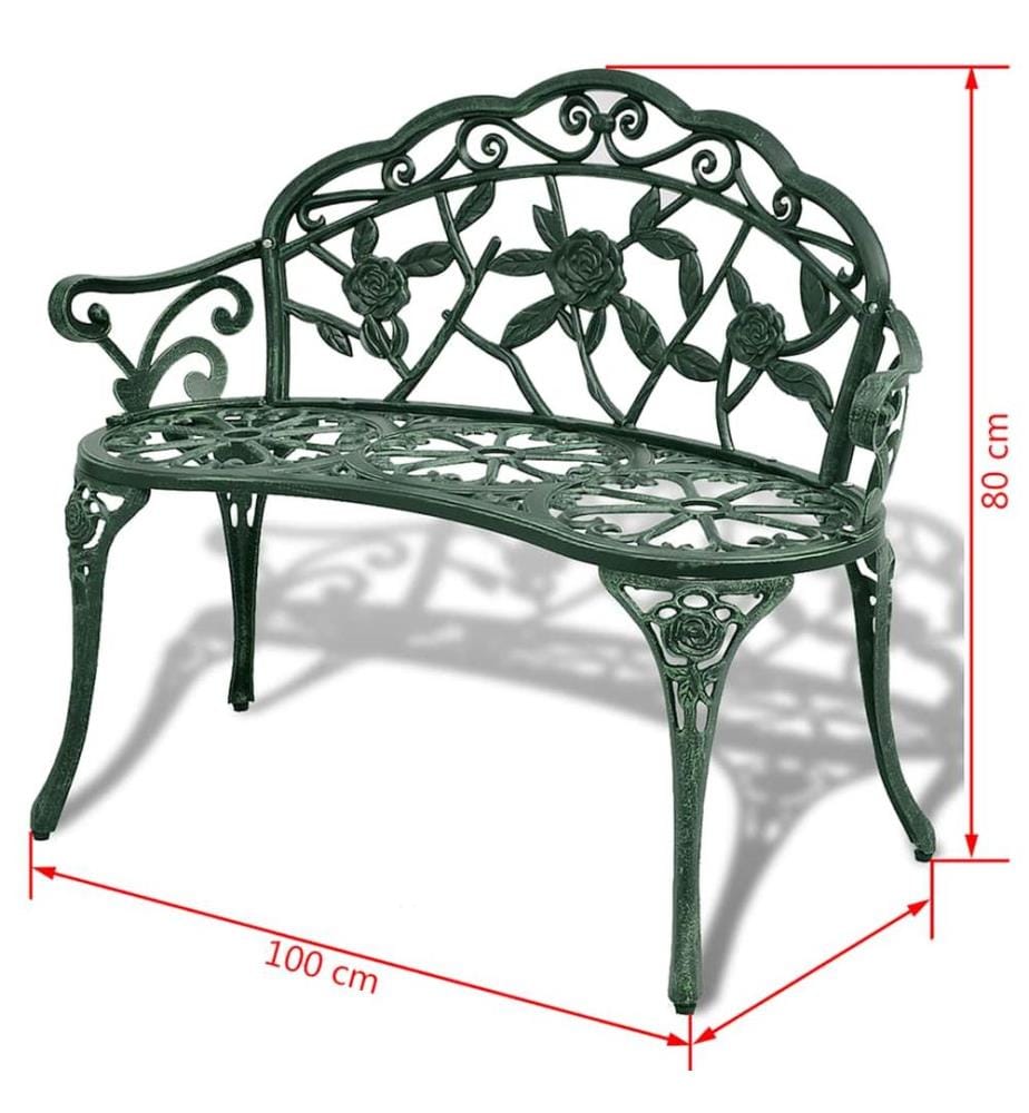 Banc de jardin 100 cm Aluminium coulé Vert
