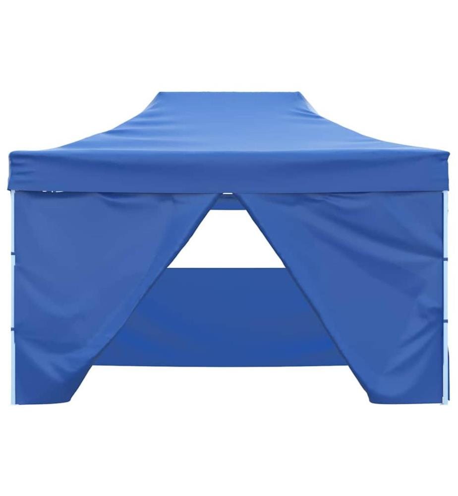 Tente pliable avec 4 parois latérales 3 x 4,5 m Bleu