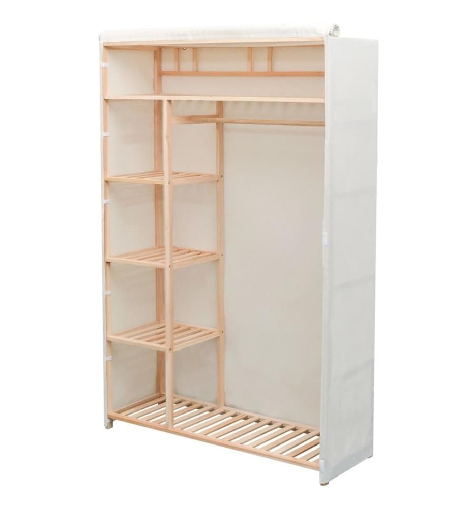 Schrank Stoff und Kiefernholz 110 x 40 x 170 cm