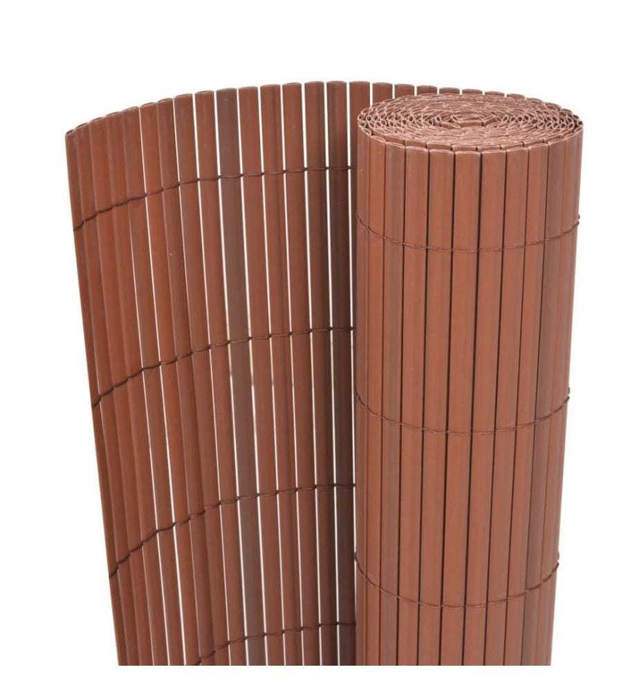 Clôture de jardin Double face PVC 90 x 500 cm Marron