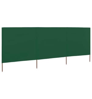 3-teiliges Windschutzgewebe 400 x 120 cm Grün