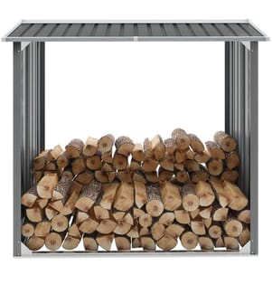 Brennholzlager Verzinkter Stahl 172 x 91 x 154 cm Grau