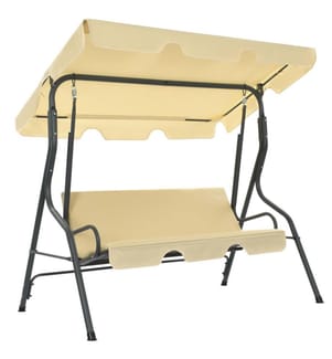 Hollywoodschaukel Cremeweiss 170×110×153 cm