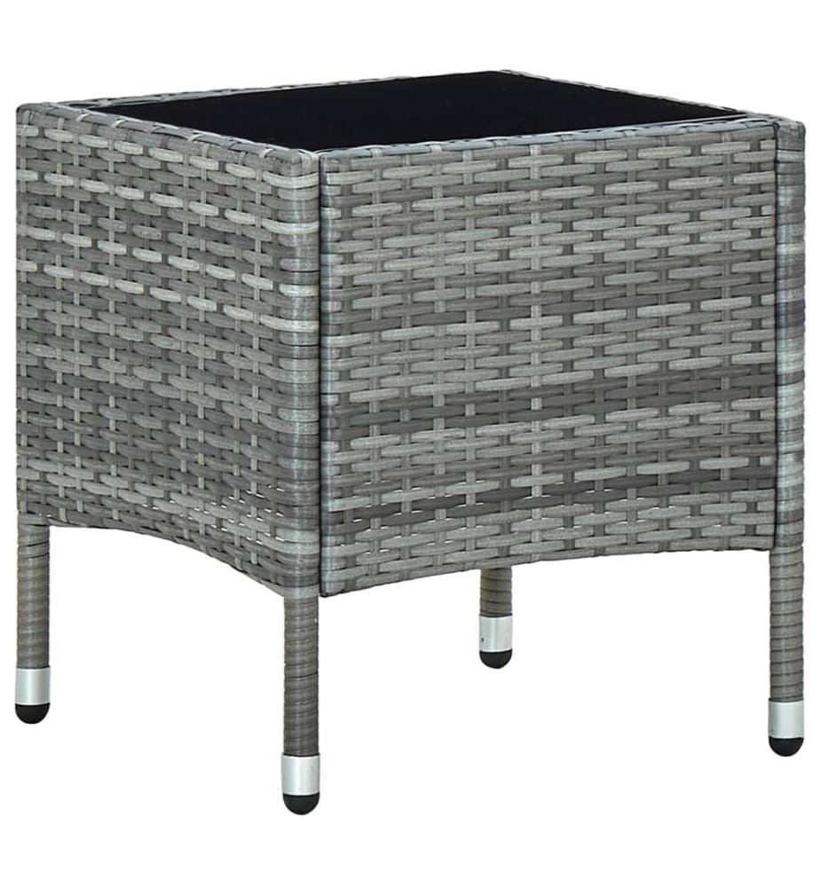 Table de jardin Gris 40x40x45 cm Résine tressée