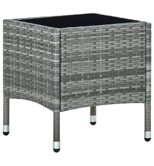 Table de jardin Gris 40x40x45 cm Résine tressée