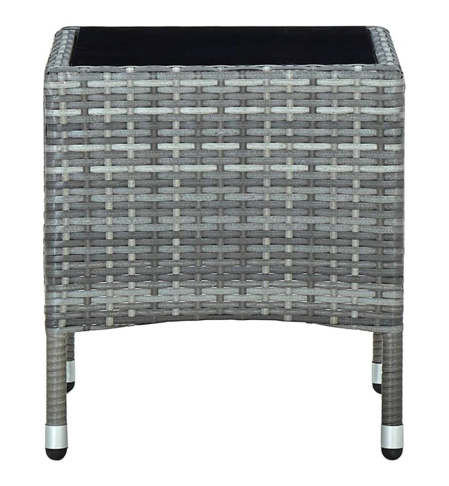Table de jardin Gris 40x40x45 cm Résine tressée