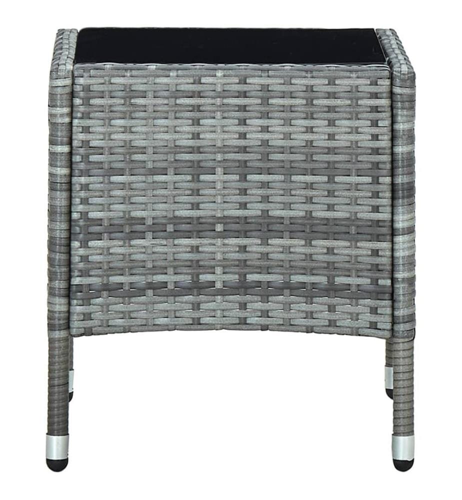 Table de jardin Gris 40x40x45 cm Résine tressée