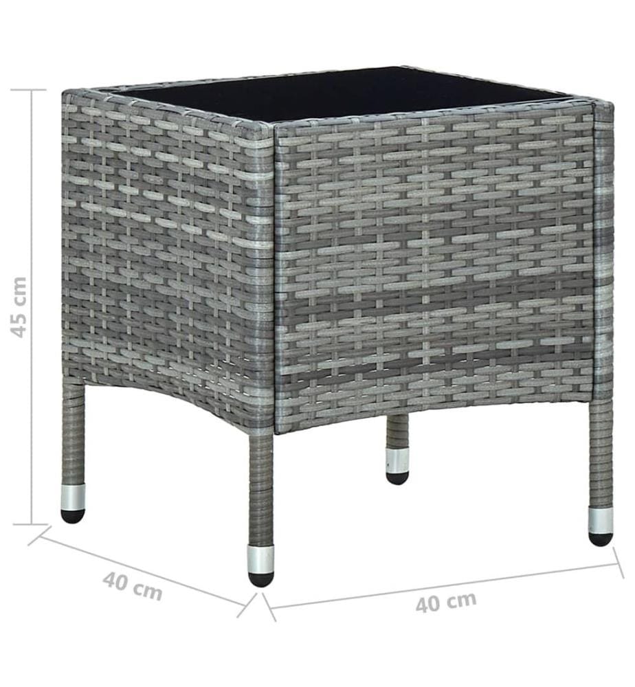 Table de jardin Gris 40x40x45 cm Résine tressée