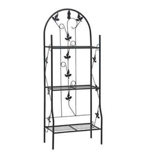 3-stufiges Pflanzenregal Schwarz 52 x 28 x 128 cm Eisen