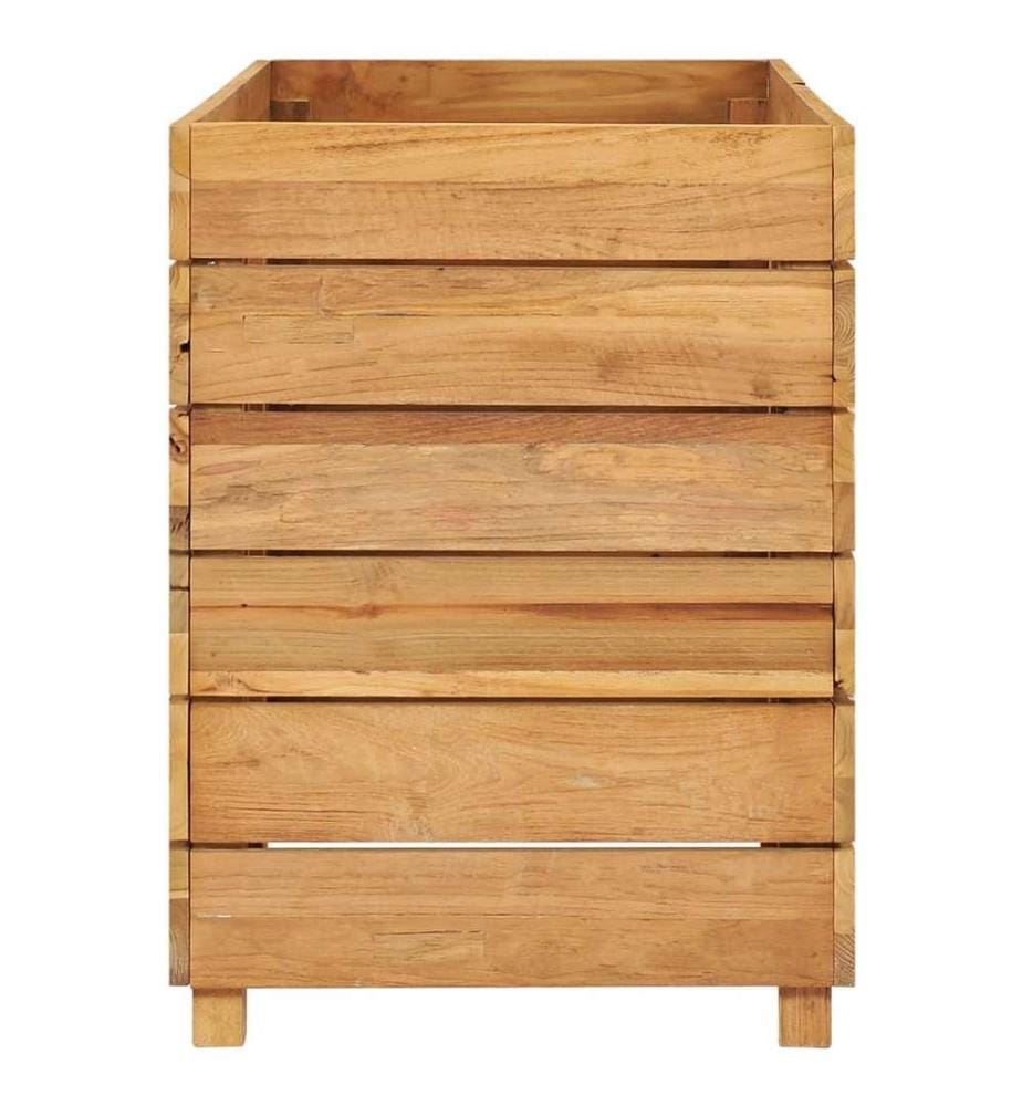 Lit surélevé 100x40x55 cm bois de teck recyclé et acier