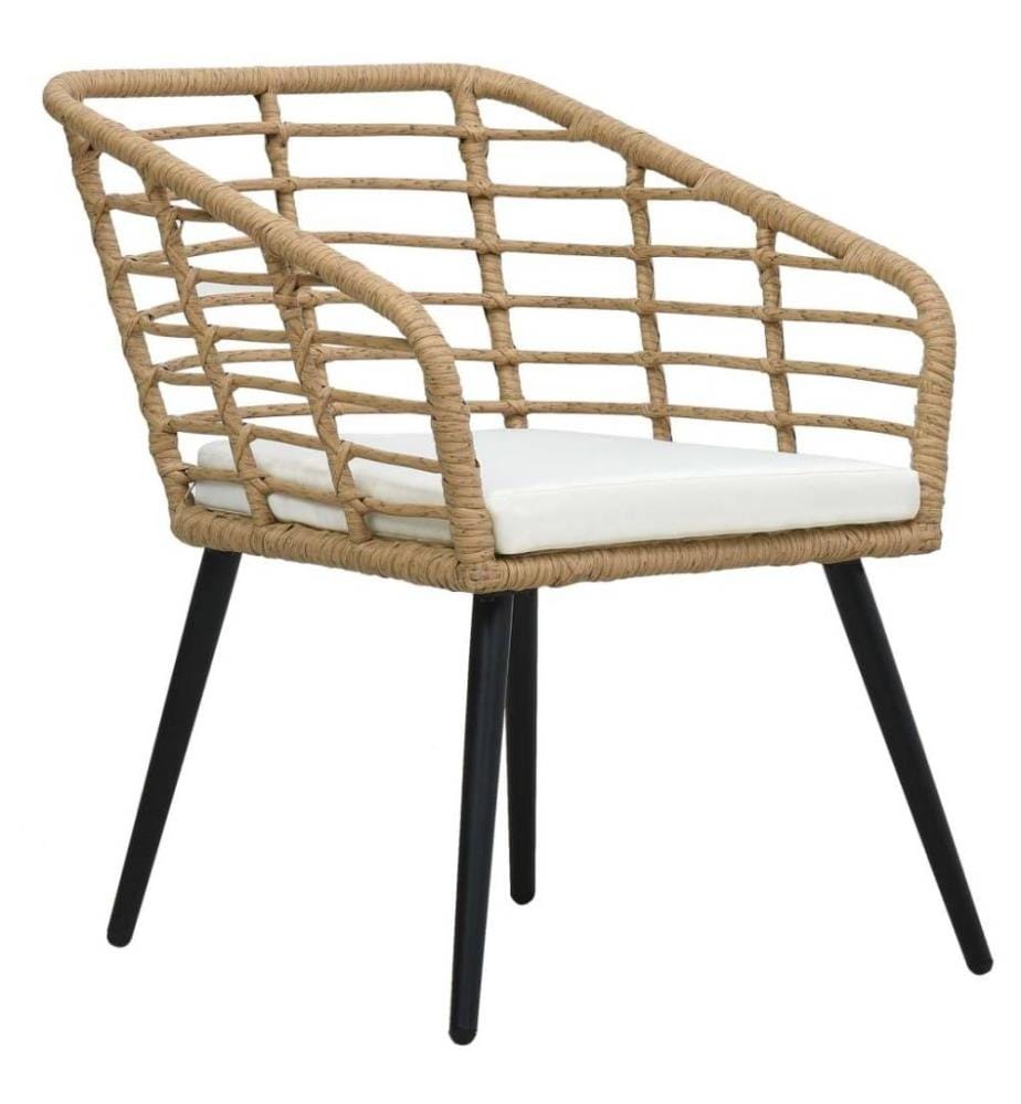 Chaises de jardin 2 pcs avec coussins Résine tressée Chêne