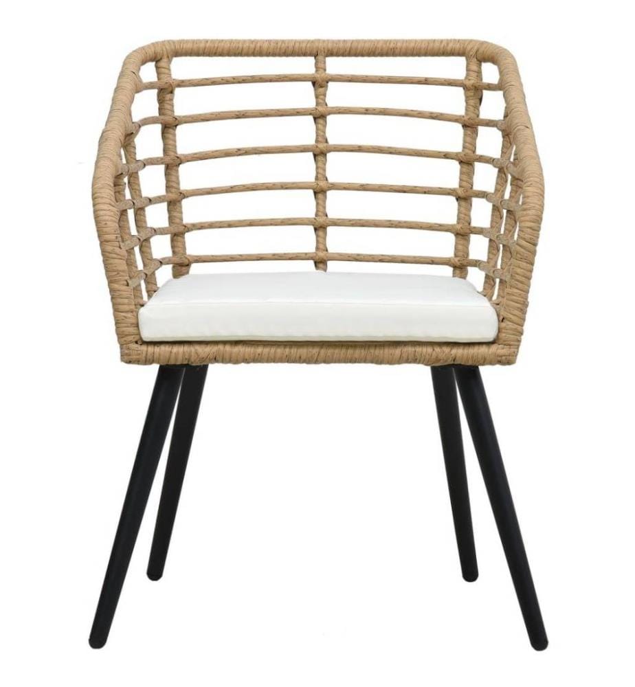 Chaises de jardin 2 pcs avec coussins Résine tressée Chêne
