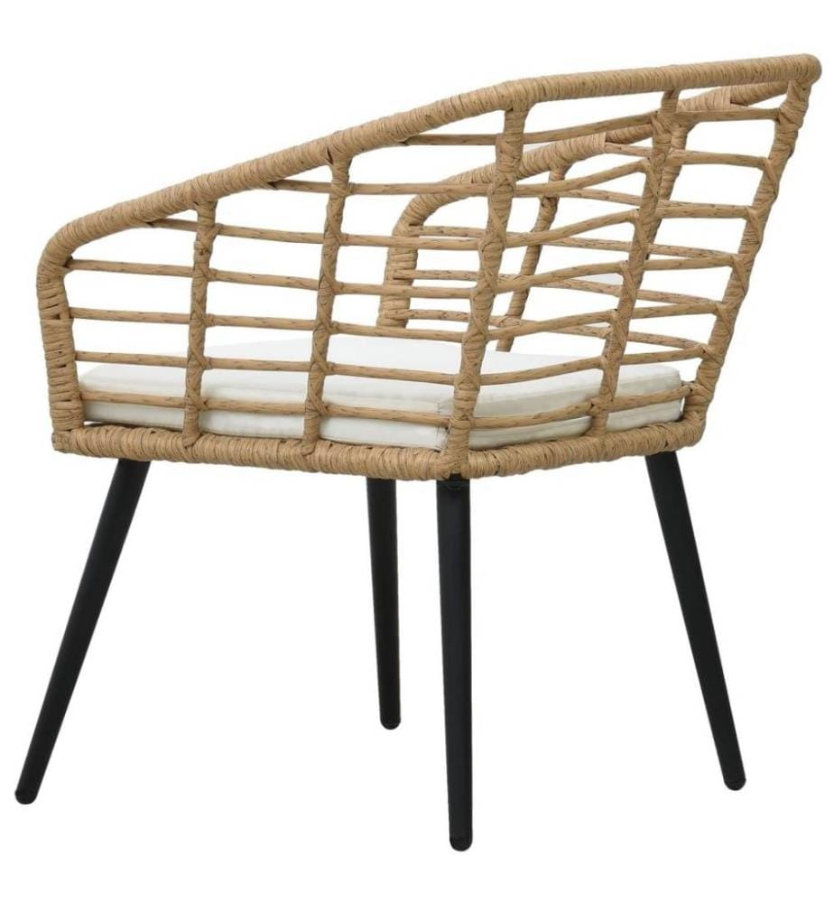 Chaises de jardin 2 pcs avec coussins Résine tressée Chêne