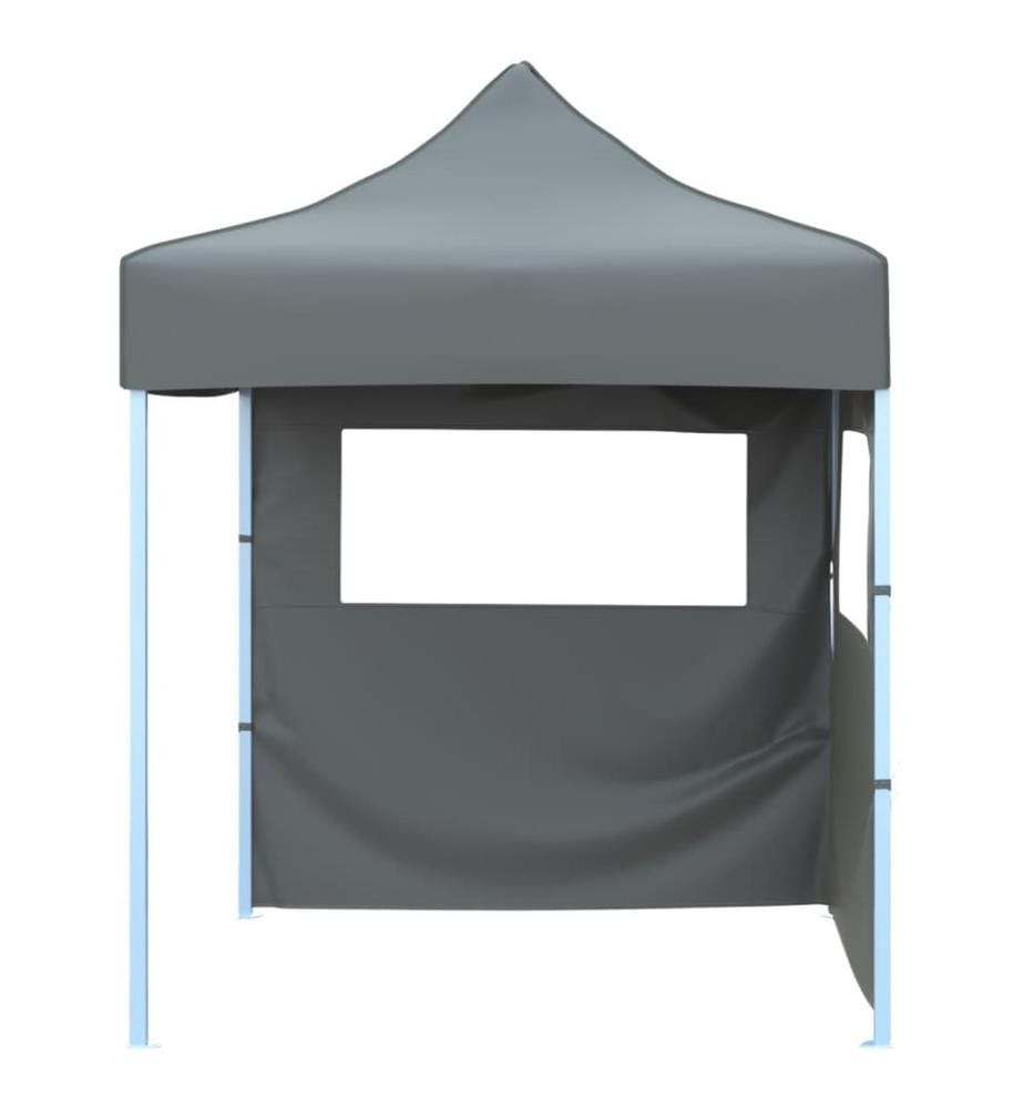 Tente de réception pliable avec 2 parois 2x2 m Acier Anthracite