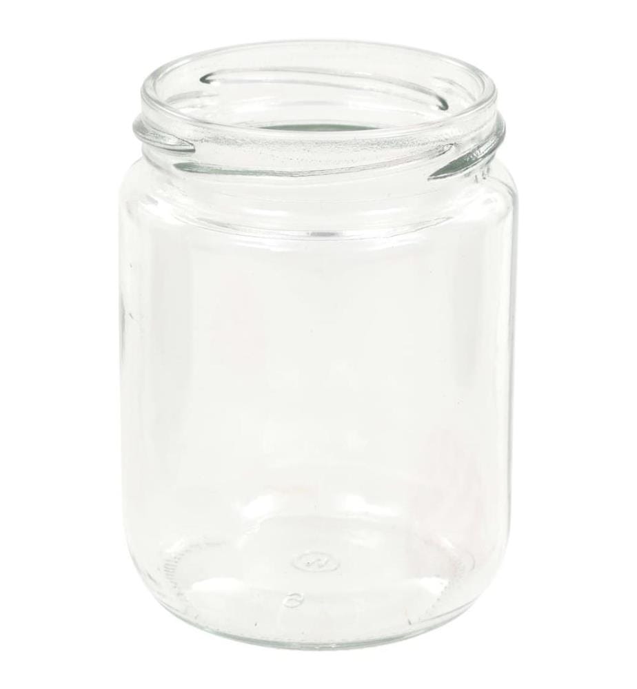 Pots à confiture Couvercle blanc et rouge 96 pcs Verre 230 ml