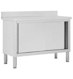 Arbeitsschrank mit Schiebetüren 120x50x(95-97) cm Edelstahl