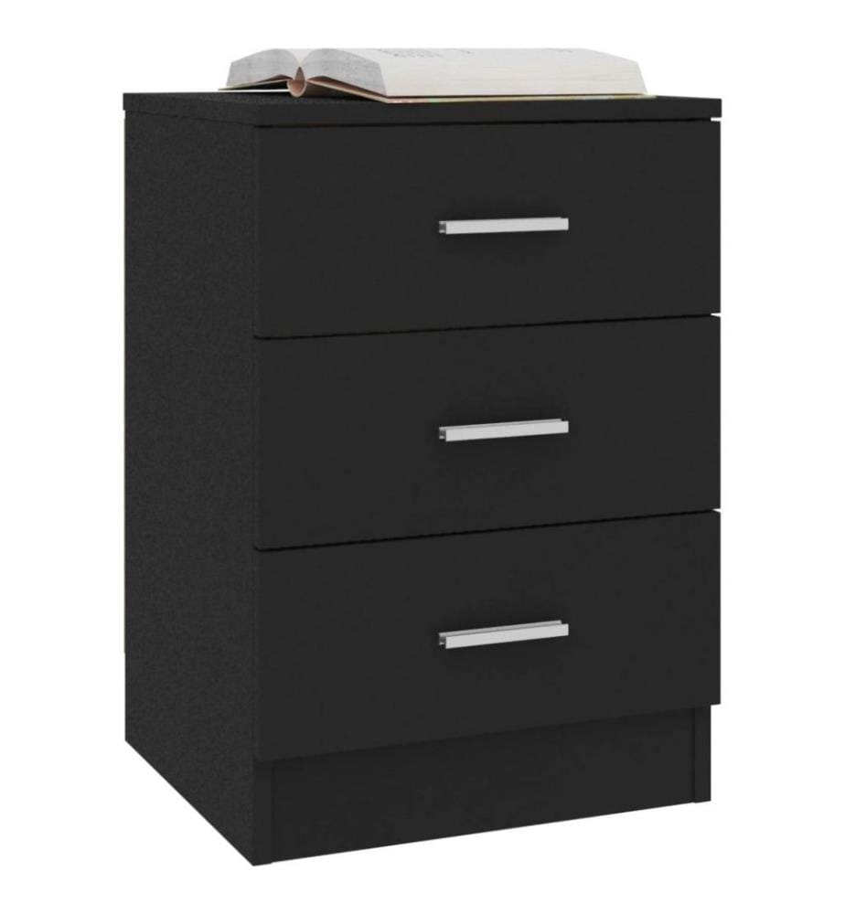 Nachttisch Schwarz 38x35x56 cm Holzwerkstoff