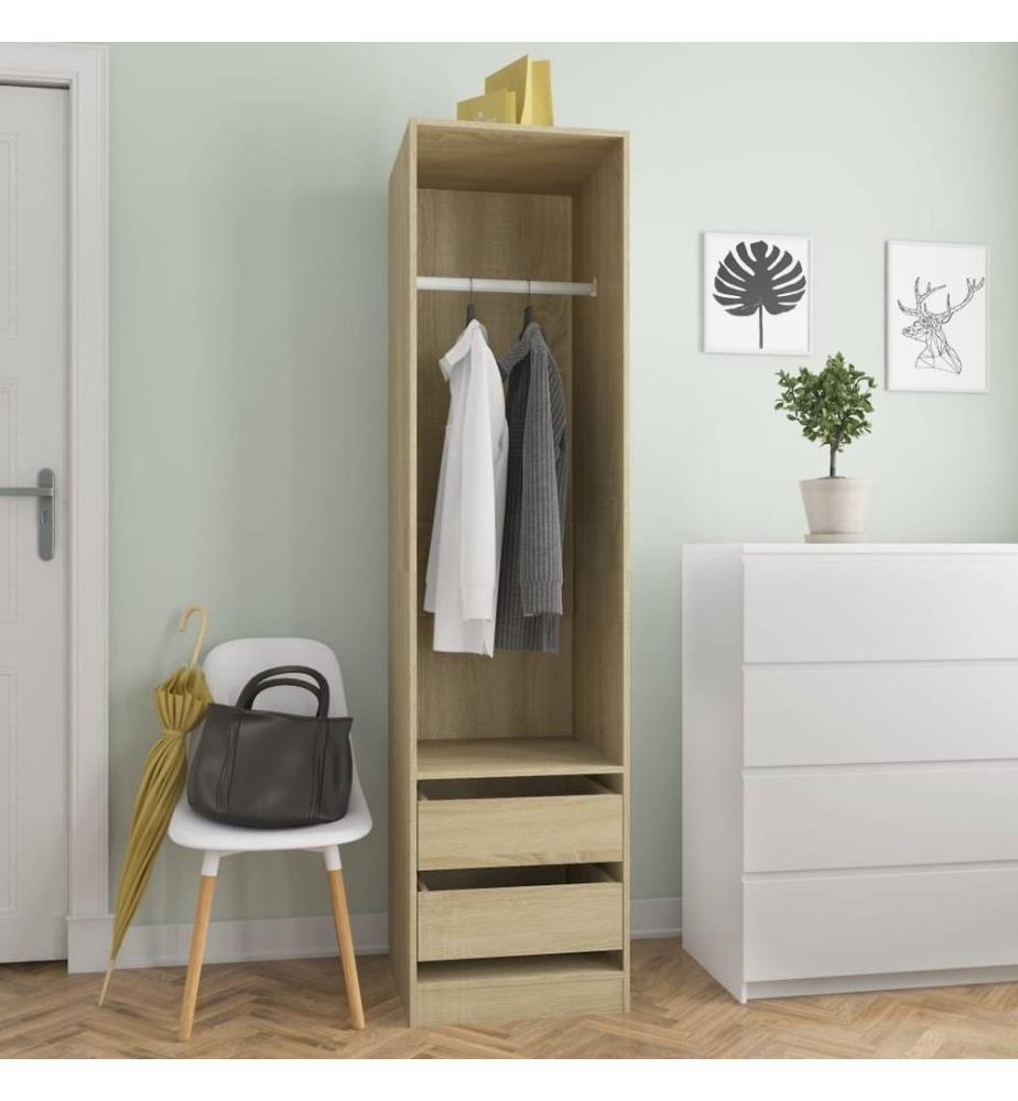 Kleiderschrank mit Schubladen Sonoma-Eiche 50x50x200 cm