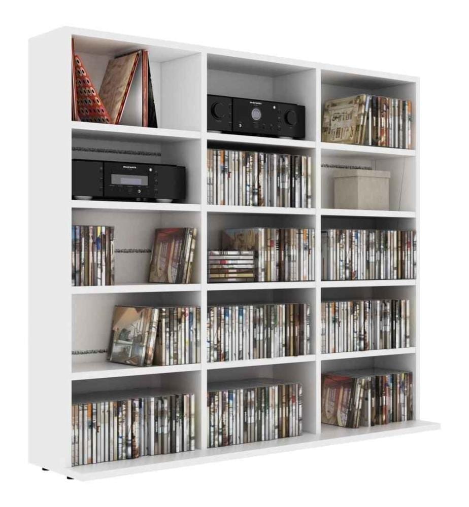 CD-Regal Weiss 102x23x89,5 cm Holzwerkstoff