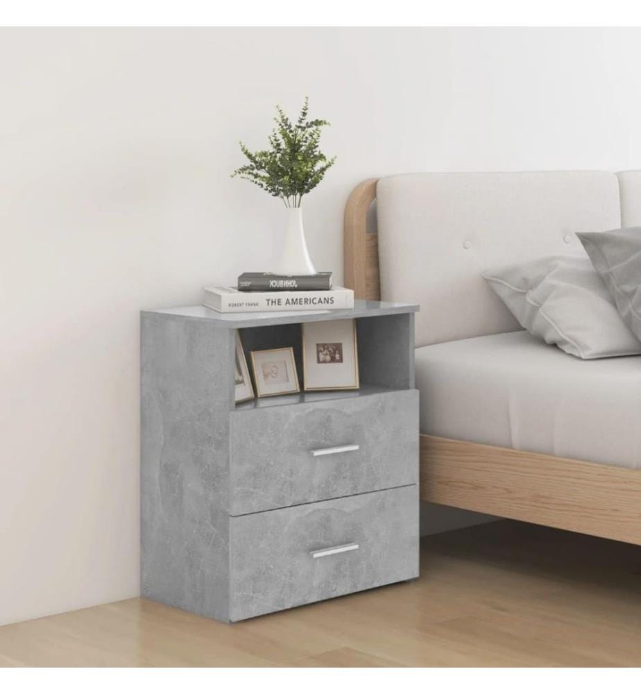 Table de chevet Gris béton 50x32x60 cm