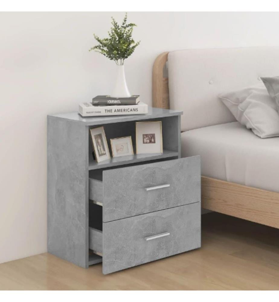 Table de chevet Gris béton 50x32x60 cm