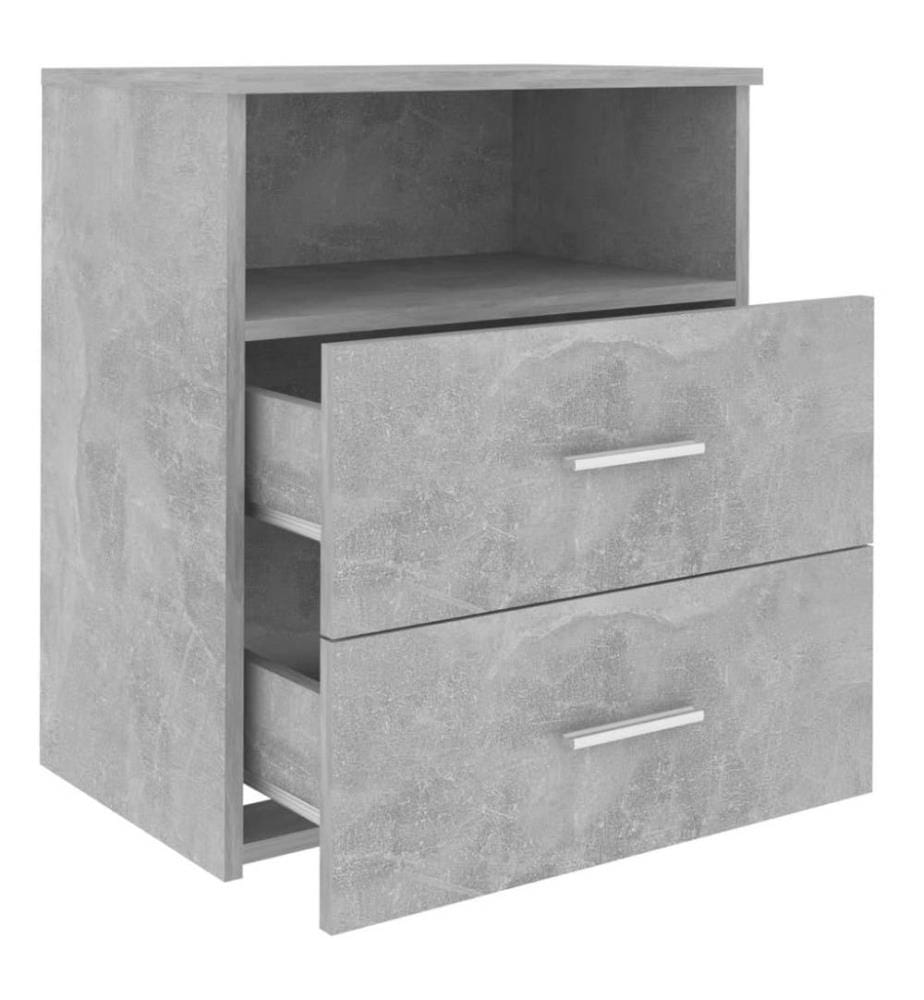 Table de chevet Gris béton 50x32x60 cm