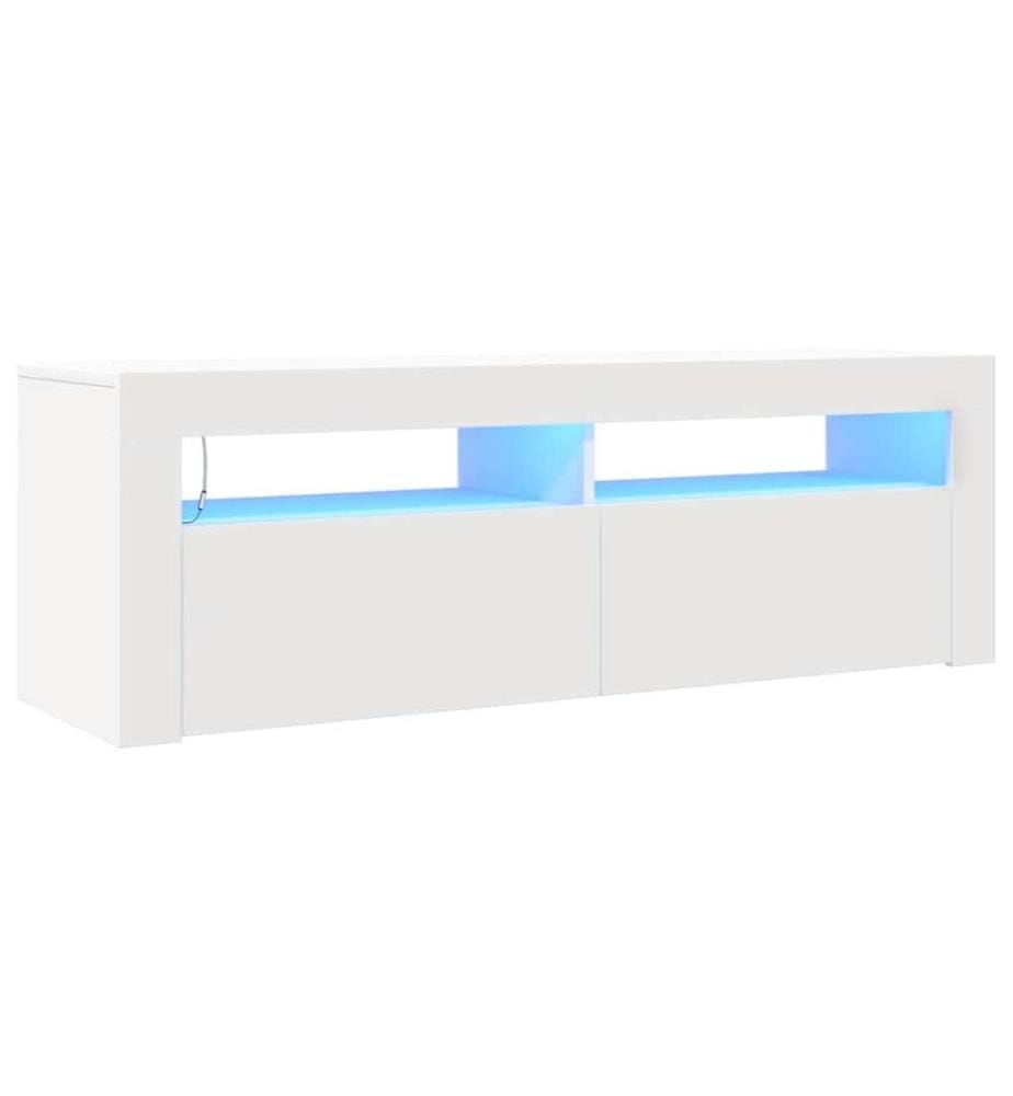TV-Schrank mit LED-Leuchten Weiss 120x35x40 cm