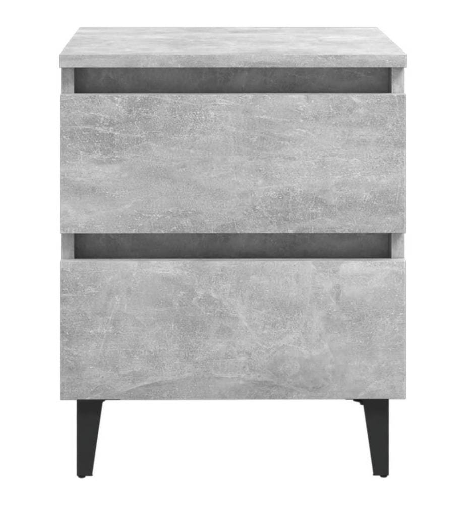 Nachttische 2 Stk. Betongrau 40x35x50 cm Holzwerkstoff
