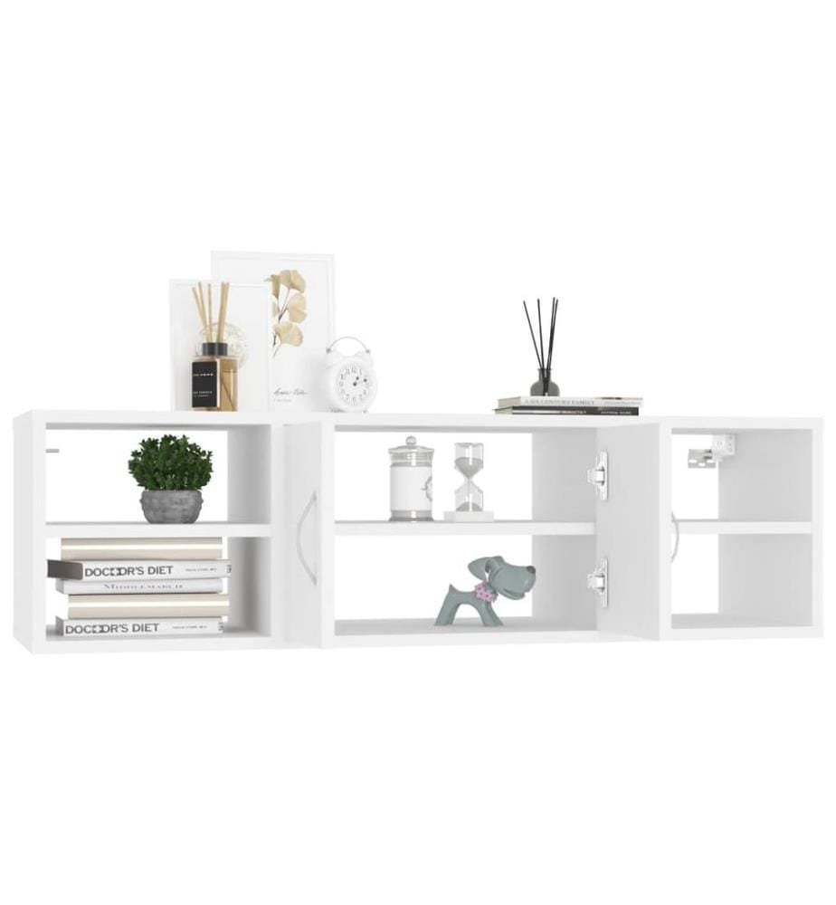 Wandregal Weiss 102x30x29 cm Holzwerkstoff