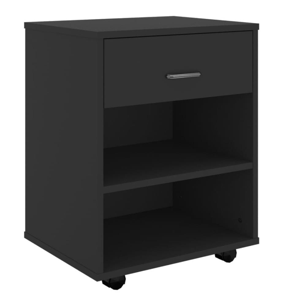 Rollschrank Schwarz 46x36x59 cm Holzwerkstoff